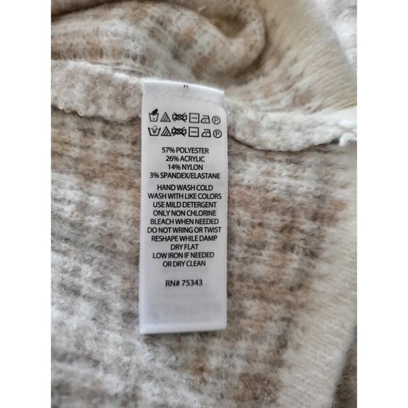 TAHARI Cream Multi Long Sleeve Turtleneck long sleeve Dress size L - Picture 7 of 9